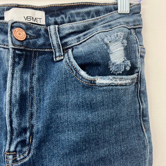 Vervet Special Affair Shirley High Rise Slim Ankle Straight Jeans in Dark Blue - Picture 4 of 13